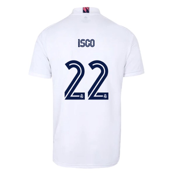 Camiseta Real Madrid 1ª Kit NO.22 Isco 2020 2021 Blanco